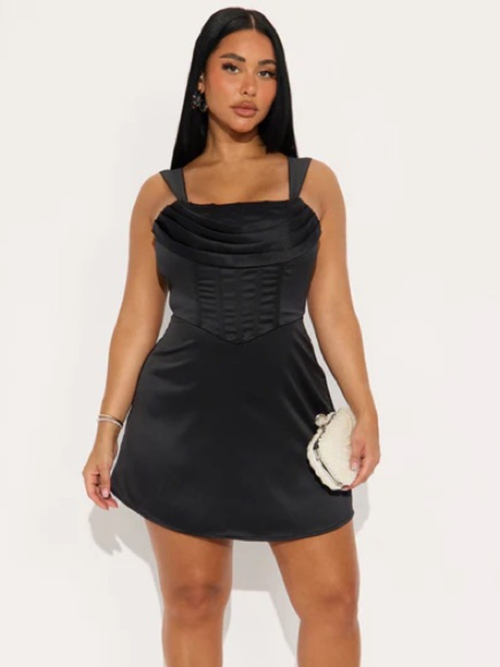 Black Satin Corset Mini Dress NEW 🏷️